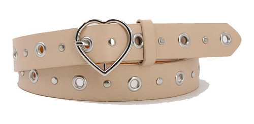 Cinturón Mujer Hebilla Corazón Tachas Y Ojetillos Accesoria 