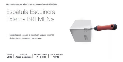 Imagen 2 de 5 de Espatula Esquina Durlock Exterior Bremen® 7248 Yesero Extern
