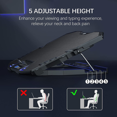 Enfriador De Computadora Portátil Topmate 15.6in, Led,cooler