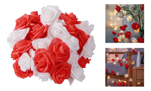 Led Rose Flower Fairy String Light Foam Rose Fairy Lights