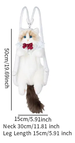 Bonita Mochila De Peluche Con Forma De Gato, Bolso De