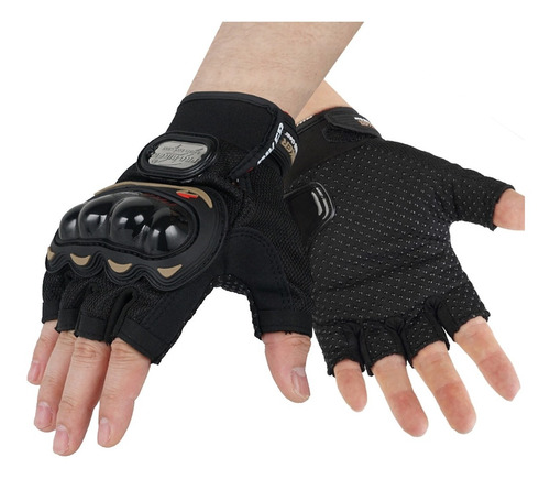 Guantes Pro Biker Medio Dedo Con Protecciones Rojo Siamotos+