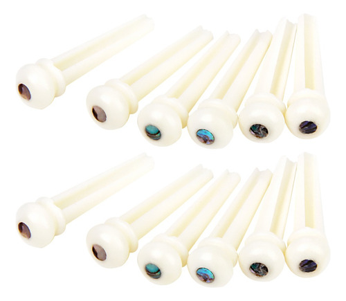 12 Unids Hueso Endpin W / Puente Pin Para Guitarra
