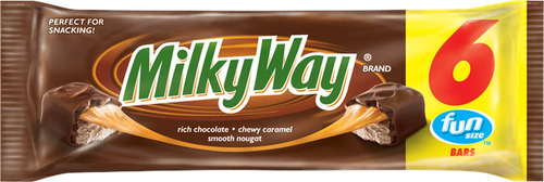 Imagen 1 de 2 de Milky Way Fun Size 6 Barras De Chocolate Con Caramelo 95.3 G