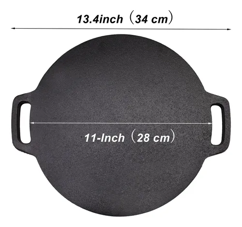 Brightalk Roti Tawa De Hierro Fundido De 11 Pulgadas, Bandej