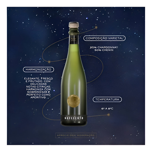 Espumante Argentino Novecento - Brut - 6 Garrafas Com 750ml