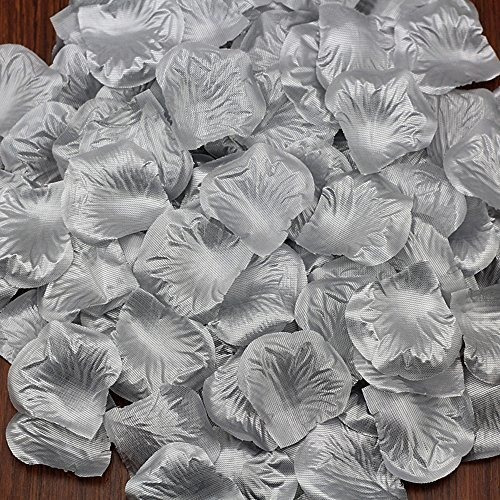 Petalos De Rosa Artificiales Gris Plata Para Eventos 1000 Pz