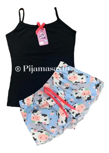 Pijama Axm Mujer Short Vacas