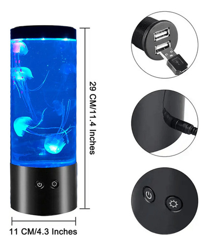 Lámpara De Medusas, Luz Nocturna Para Tanque De Acuario,ah