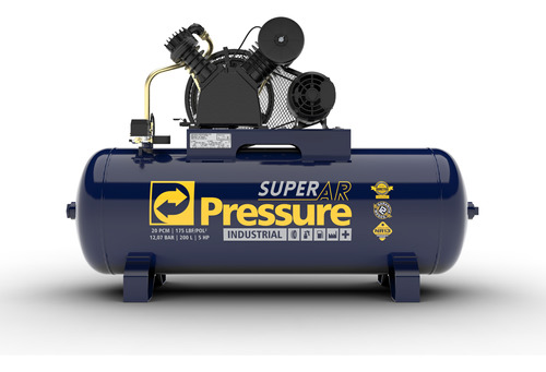 Compresor 5hp Trfásico 200 Lts 175 Psi Pressure Super Ar