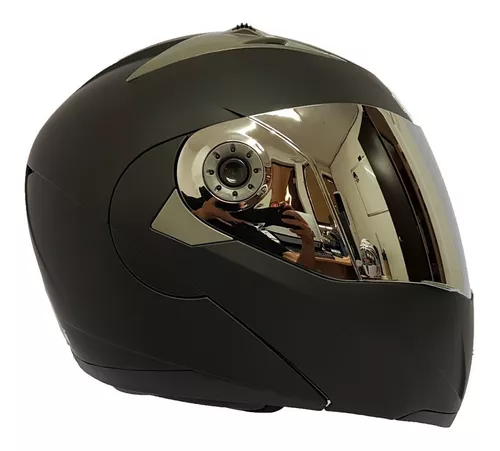 Casco de Moto Abatible Con Lente Interno Negro Mate DOT - Tienda