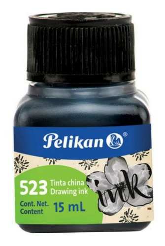 Tinta China Frasco De 15 Ml Pelikan Negro