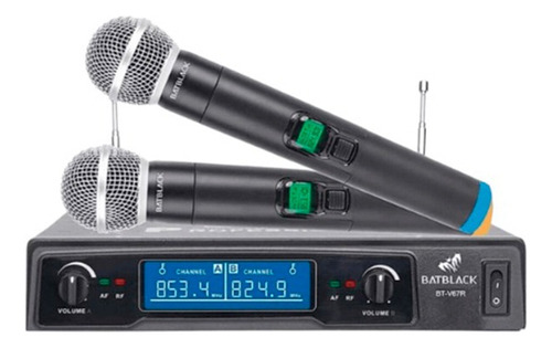 Kit Microfonos Inalambricos Batblack Bt-v67r P/ Karaoke