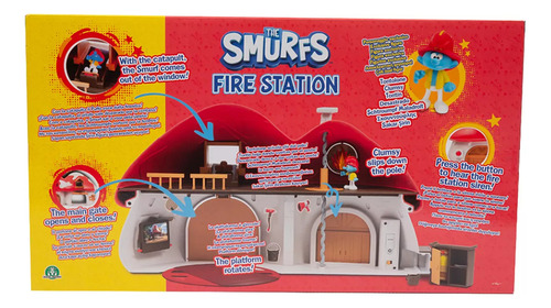 Pitufos Estacion De Bomberos Con 1 Pitufo Especial Smurfs