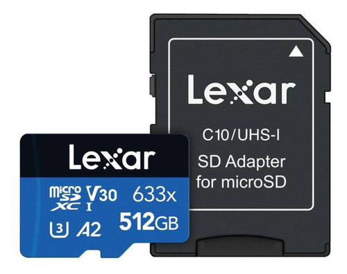 Memoria Micro Sd Lexar 512gb Clase 10 A2 4k U3 100 Mbs Lexar