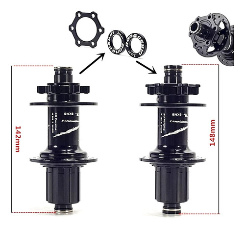 Adaptador Trasero A Maza Boost Convertir 12x142 A 12x148 Mm