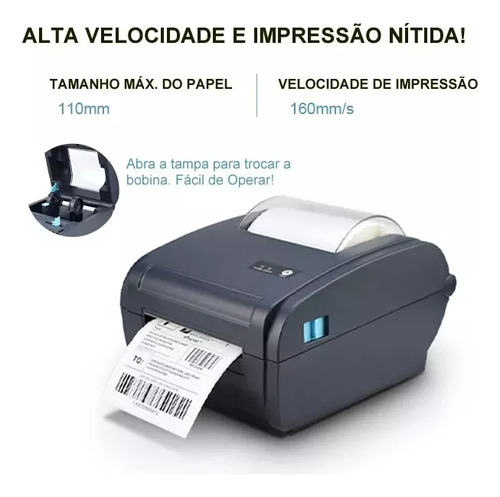 Impressora D Etiquetas Knup Kp-im604 Tipo Zebra Rolo Dobrada