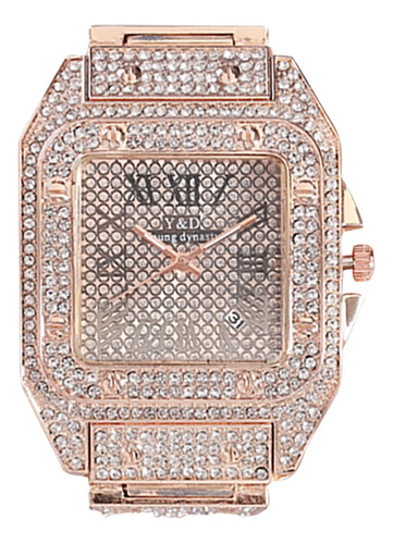 Reloj De Mujer Moderno Para Hombre Lleno De Diamantes, Reloj