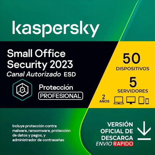 Kaspersky Small Office Security V8 / 50 Pcs + 5 Serv 2 Años