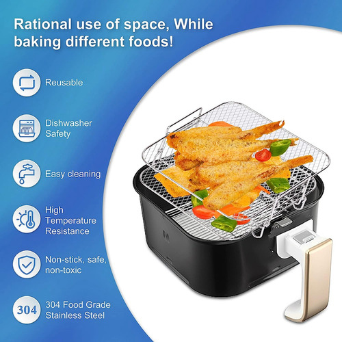 Freidora Crystally-air Para Freidora Cosori De 5,5 L, 2 Nive