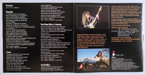 Ingwie Malmsteen Cd Fire & Ice Made In Japan Impecável
