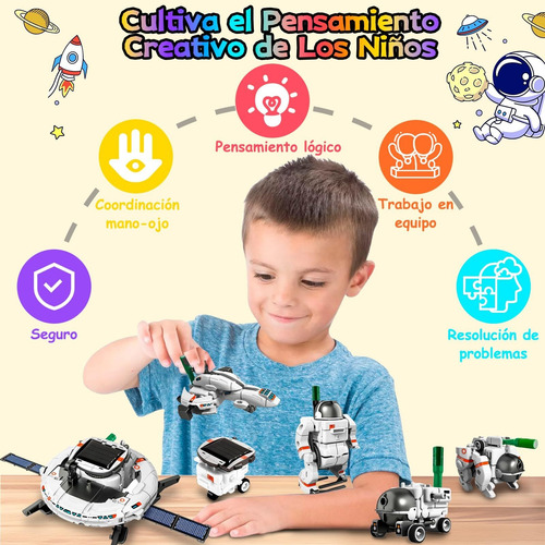 Juguete Educativo Robot Stem Con Energía Solar 6 En 1 Regalo