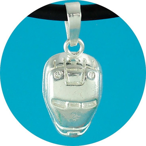 Dije Iron Man Cara Plata Ley .925 Incluye Collar Caucho