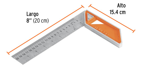 Escuadra 8 Para Carpintero Con Mango 100% De Aluminio Truper