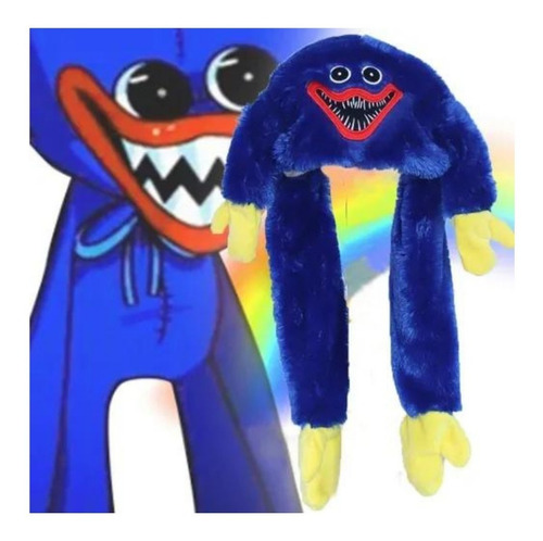Imagen 3 de 9 de Poppy Playtime Gorro Peluche Huggy Kissy Brazos Móvil Luces