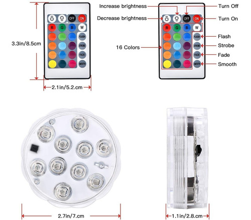5 Luces Led Para Piscina, Acuario, Fiesta Decorativa Y Contr