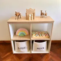 Comprar Organizador Juguetero Montessori Chico 4 Espacios Madera