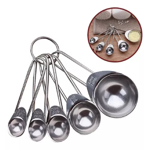 Cucharas Medidoras De Acero Reposteria Cocina Set X5