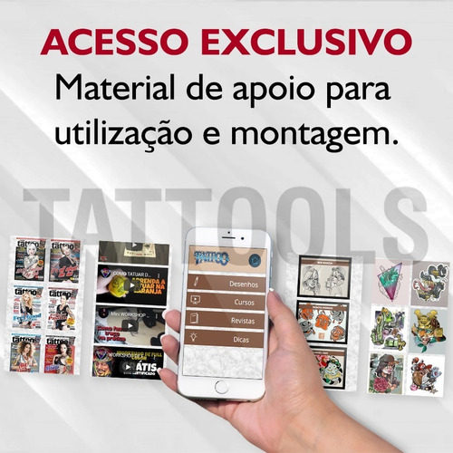 Kit Tattoo Rotativa Eclipse Fonte Digital E Electric Ink