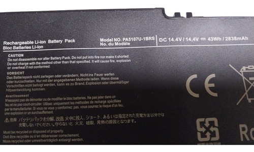 Batería Para Laptop Toshiba Pa5107u-1brs. Vhcf