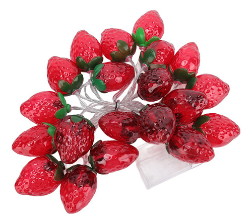 Cadena De Luces De 20 Led En Forma De Fresa, Batería De Frut