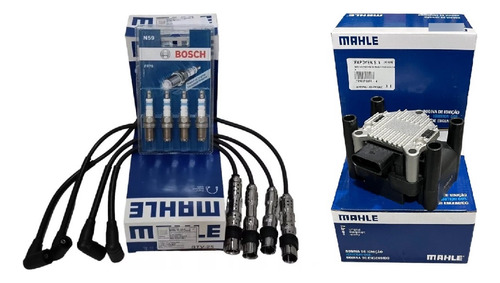 Juego Cables+ Bobina Mahle + Bujias Bosch 4 Elec Fox 1.6 8v