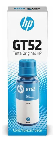 Tinta Hp Gt52 Cyan/azul Original Ink Botella