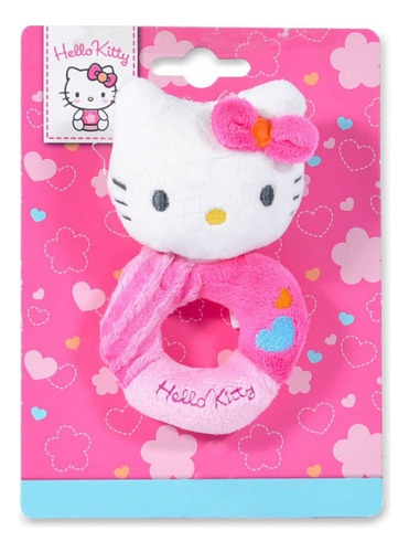 Sonajero Hello Kitty Peluche Didáctico Bebe 0+ Meses Juego Color Rosa