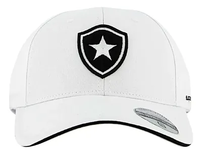 Boné Botafogo Escudo Bordado Frontal Supercap Branco Liso U