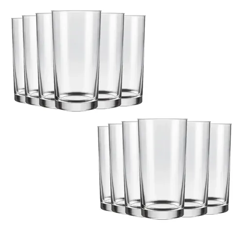 Kit 12 Copos Multiuso De Vidro Long Drink 300ml