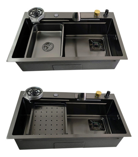 Lavaplatos Multifuncion Cascada Negro Empotrar 75x45/dechaus