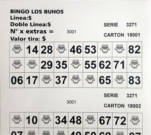 Cartones De Bingo Personalizados