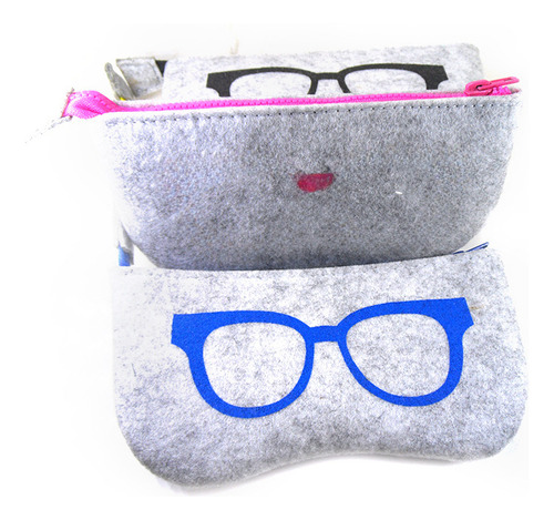 Funda De Fieltro Para Gafas De Sol, Bolsa Blanda Con Cierre