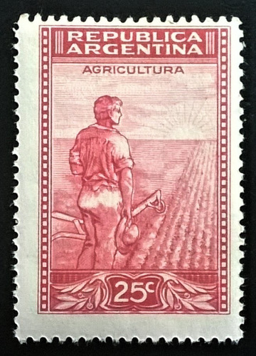 Argentina, Sello Gj 775 Agricul 25c Mate Nac 35 Mint L14007