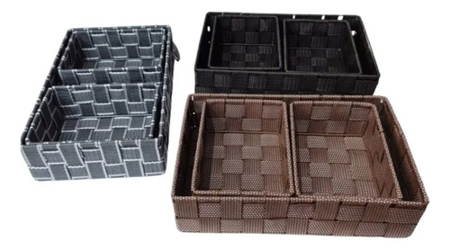 Conjunto 3 Cestos Organizadores Casita Retangular 28x18 Cm