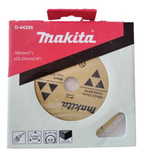 Disco Diamantado Seg. 7 (180x22.23 Mm.) Makita P/concreto