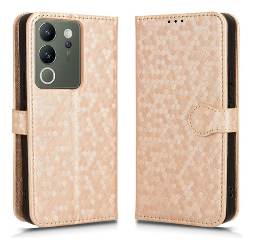 For Vivo V30 Lite 5g Polka Dots Pu Wallet Card Case+lanyard