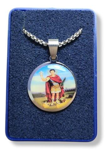 Dije Medalla San Expedito C/ Cadena Todo Acero Quirurgico