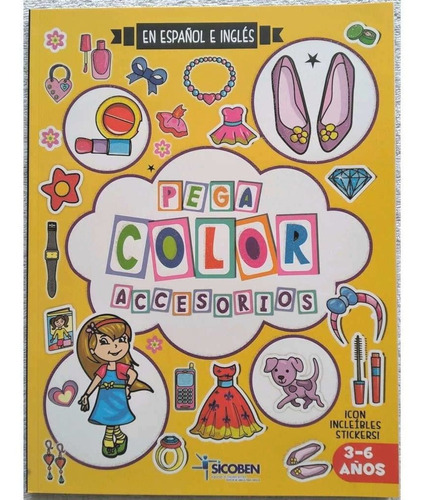 Libro Infantilcolorear Stickers Pega Color Accesorios