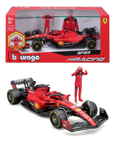 Ferrari F1 Sf23 C/ Boneco Leclerc #16 F1 2023 1/24 - Bburago
